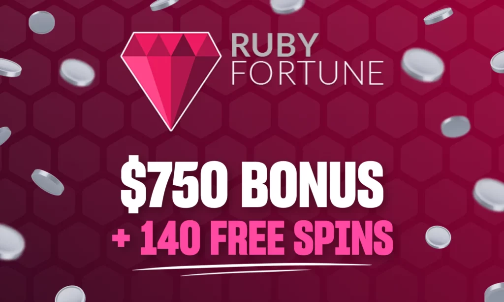 איור המסביר את הבונוס הכניסה המשולש ב-Ruby Fortune Casino.