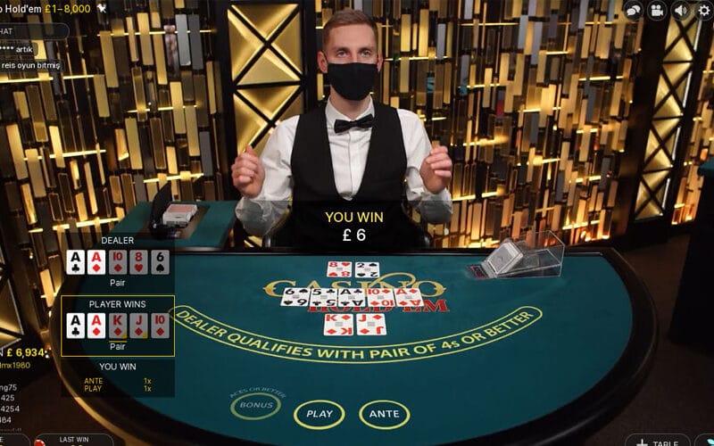 รีวิวและวิธีเล่น Casino Hold’em (Evolution) (2025)