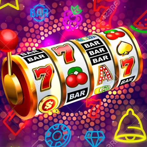 An engaging anime-style collage of the most popular online casino games: a vibrant slot machine, a pair of blackjack cards, and a spinning roulette wheel.