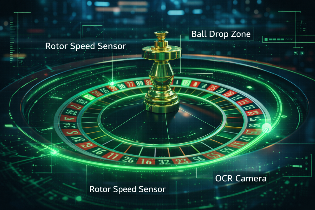 Diagram showing how Optical Character Recognition works in a Live Casino studio.